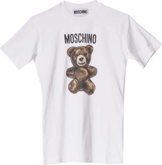 Moschino Adrian Beer T-shirt Wit Katoen Korte Mouw - Dames - T-shirts - Wit - XL - Katoen - Tops