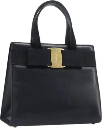 Ferragamo Pre-owned Hand Bag - Dames - Vintage Handtas - Zwart - ONE Size - Leer - Vintage