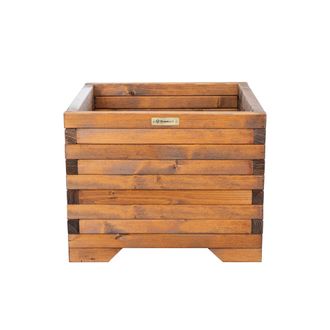 OEM Maceta De Madera 50x50x40cm Greenspot Para Terraza, Balc&oacute;n Y Jard&iacute;n - Caja De Madera Maciza Para Arbustos - Maceta De Jard&iacute;n Cuadrada De Troncos De Ma