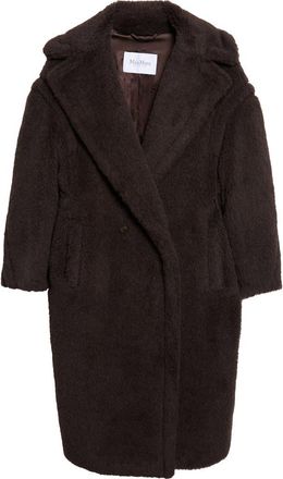 Max Mara Tedgirl Oversize Double Breasted Alpaca Blend Coat in Dark Brown at Nordstrom, Size X-Small