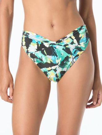 Vince Camuto Twist Front Bikini Bottom in Blue Multi at Nordstrom, Size X-Small