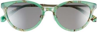 Eyebobs Statuette 51mm Polarized Cat Eye Sunglasses in Jade Marble /Gunmetal at Nordstrom, Size +1.75