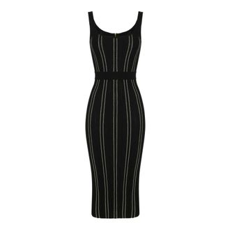 Elisabetta Franchi Origami-jurk van gebreide stof - Dames - Jurken - Zwart - Maat: L Viscose
