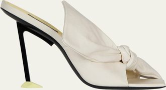 Givenchy 95mm Bow Leather Mule Sandals