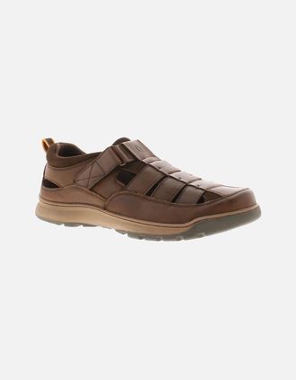 Hush Puppies Mens Hush Puppies Mens Sandals Comfortable Rucker Leather brown UK Size - Size: 10