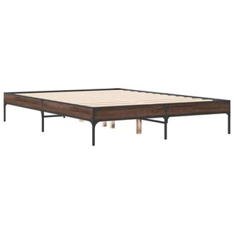 Berkfield Home Durable Bed Frame without Mattress Brown Oak 135x190 cm Double