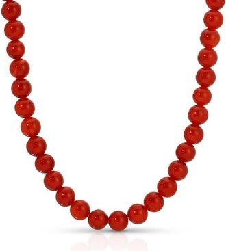 Kozakh Carnelian Beaded Necklace, 8mm in Red at Nordstrom
