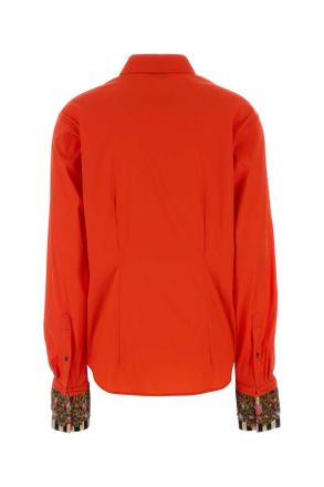 Dries Van Noten Contrast Cuff Poplin Shirt - Red