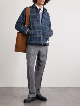 Neighborhood Padded Checked Cotton-Drill Blouson Jacket