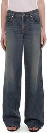 Helmut Lang Wardeobe Wide Leg Jeans in Tinted Vintage Blue at Nordstrom, Size 29