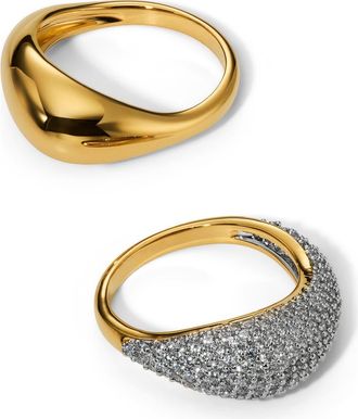 Nadri Gemini Set of 2 Rings in Gold at Nordstrom, Size 6