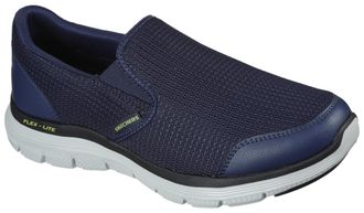 Skechers Slip-On Sneaker SKECHERS FLEX ADVANTAGE 4.0, Herren, Gr. 47,5, blau (navy), Synthetik, Textil, Schuhe Slip-On Sneaker, Slipper, Schhlupfschuh, Komfort