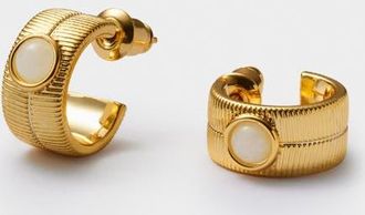 Katie Loxton April Waterproof Gold Birthstone Hoop Earrings at Nordstrom