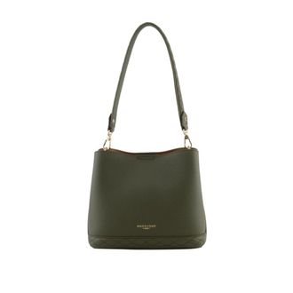 Pourchet Tassen, Dames, Groen, ONE Size, Leer, Manhattan Crossbody Tas