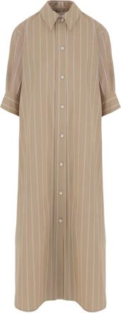 Jil Sander Gestreepte jurk met knopen - Beige