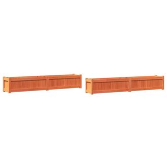 Berkfield Home Garden Planters 2 pcs Wax Brown Solid Wood Pine