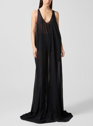 Rick Owens Womens Amplified cami pure silk maxi dress