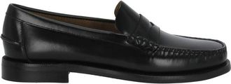 Sebago Black Patent Leather Classic Stitching Penny Loafers