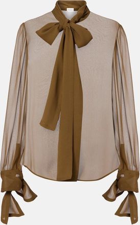 Saint Laurent Tie-neck silk blouse