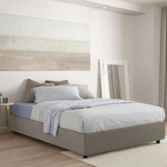 Talamo Italia Dmora - Cama Matrimonial Dcimin, Cama Contenedor Con Tapizado En Ecopiel, 100% Made In Italy, Apertura Frontal, Con Colch&oacute;n 140x190 Cm Incluido, T&oacute;rto