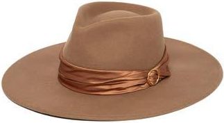 San Diego Hat Company Satin Ribbon Fedora in Camel at Nordstrom Rack