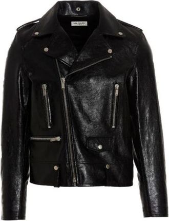 Saint Laurent Giacca - Heren - Leren en Su&egrave;de Jassen - Zwart - L - Leer - Jassen