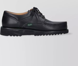 Paraboot round toe leather brogues with stitch detailing