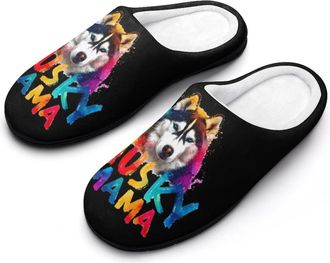 Generic Siberian Husky Dog Mama Womens Slippers Winter Warm House Shoes Indoor Outdoor Hotel Slipper