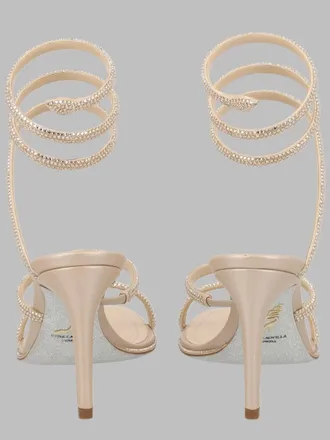 Rene Caovilla Cleo Heel Sandal - Brown