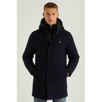 Chasin parka met wol donkerblauw