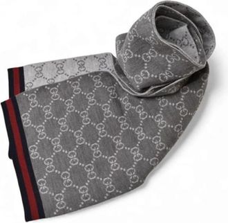 Gucci Pre-owned Wollen Sjaal - unisex - Vintage Accessoires - Grijs - ONE Size - Wol - Vintage