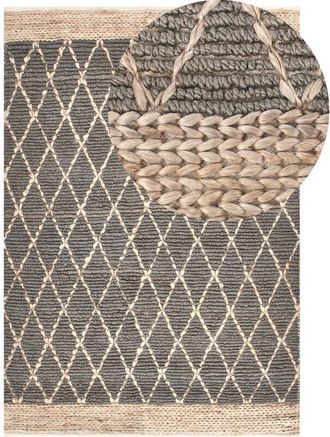 Beliani Rug TELLIKAYA Grey 160 x 230 cm Jute