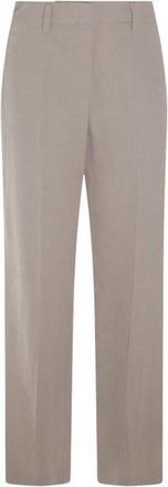 Brunello Cucinelli Light Beige Straight Trousers, Brand Size 42 (US Size 8)