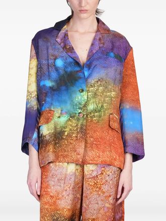Yavi Blazer con stampa astratta - Blu