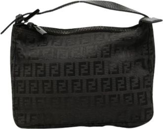 Fendi Pre-owned Canvas Mini Bag - Dames - Vintage Mini Tas - Zwart - ONE Size - Leer - Vintage