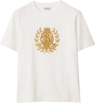 Burberry T-shirt B Crest in cotone - Bianco