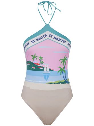 MC2 Saint Barth Costume Intero Stampa Postcard