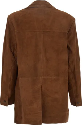 BA&SH Womens Jacket Mosty Suede Brown Blazers