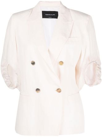 Fabiana Filippi double-breasted puff-sleeves blazer - Pink