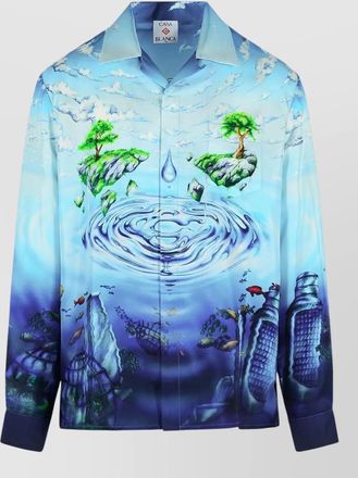Casablanca atlantis graphic print silk shirt