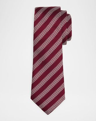 Giorgio Armani Men & apos;s Woven Stripe Silk Tie