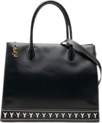 Saint Laurent Bolso Tote de Cuero Pre-owned - Pre-owned - Mujer - Negro - ONE SIZE