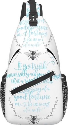 Generic A Truth Universally Acknowledged Sling Bag Trendy Crossbody Bag Anti Theft Sling Backpack For Men Women Outdoors