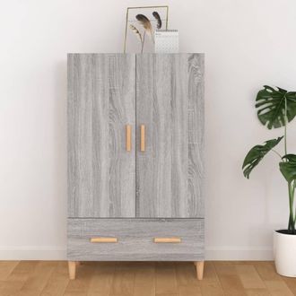 vidaXL Vidaxl - Aparador Alto De Madera Contrachapada Gris Sonoma 70x31x115 Cm