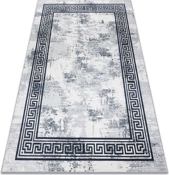 RugsX Rugsx - Alfombra Lavable Andre 1189 M&aacute;rmol, Griego Antideslizante - Negro / Blanco Black 160x220 Cm