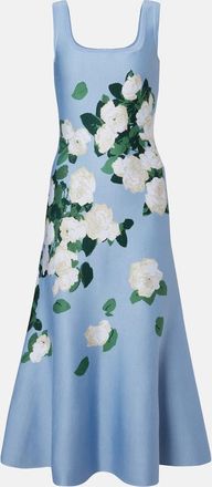 Carolina Herrera Vestido midi en mezcla de seda floral