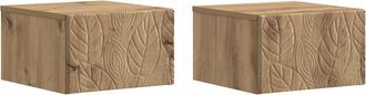 vidaXL Mesita De Noche De Pared 2 Uds. Roble Artisan 49 X 34,5 X 20 Cm Vidaxl