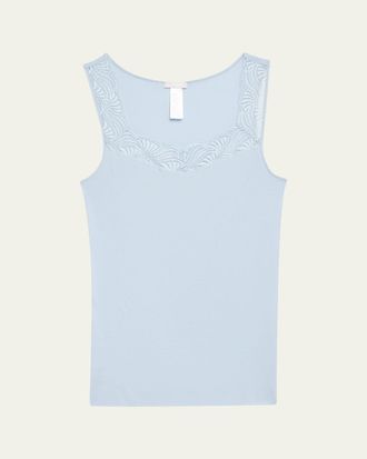 Hanro Cotton Delight Lace-Trim Tank Top