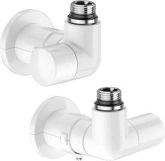 Caleffi Coppia di Valvole per termoarredi high style Caleffi 4003-4004 Sinistra - Bianco
