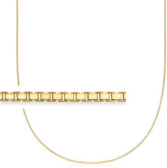 Canaria Canaria 1mm 10kt Yellow Gold Box-Chain Necklace